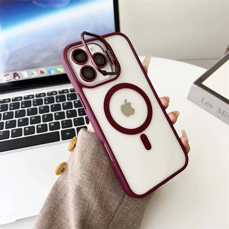 Case / Capinha Iphone Easy MagSafe  + Proteção Lentes (14 ao 16 Pro Max)